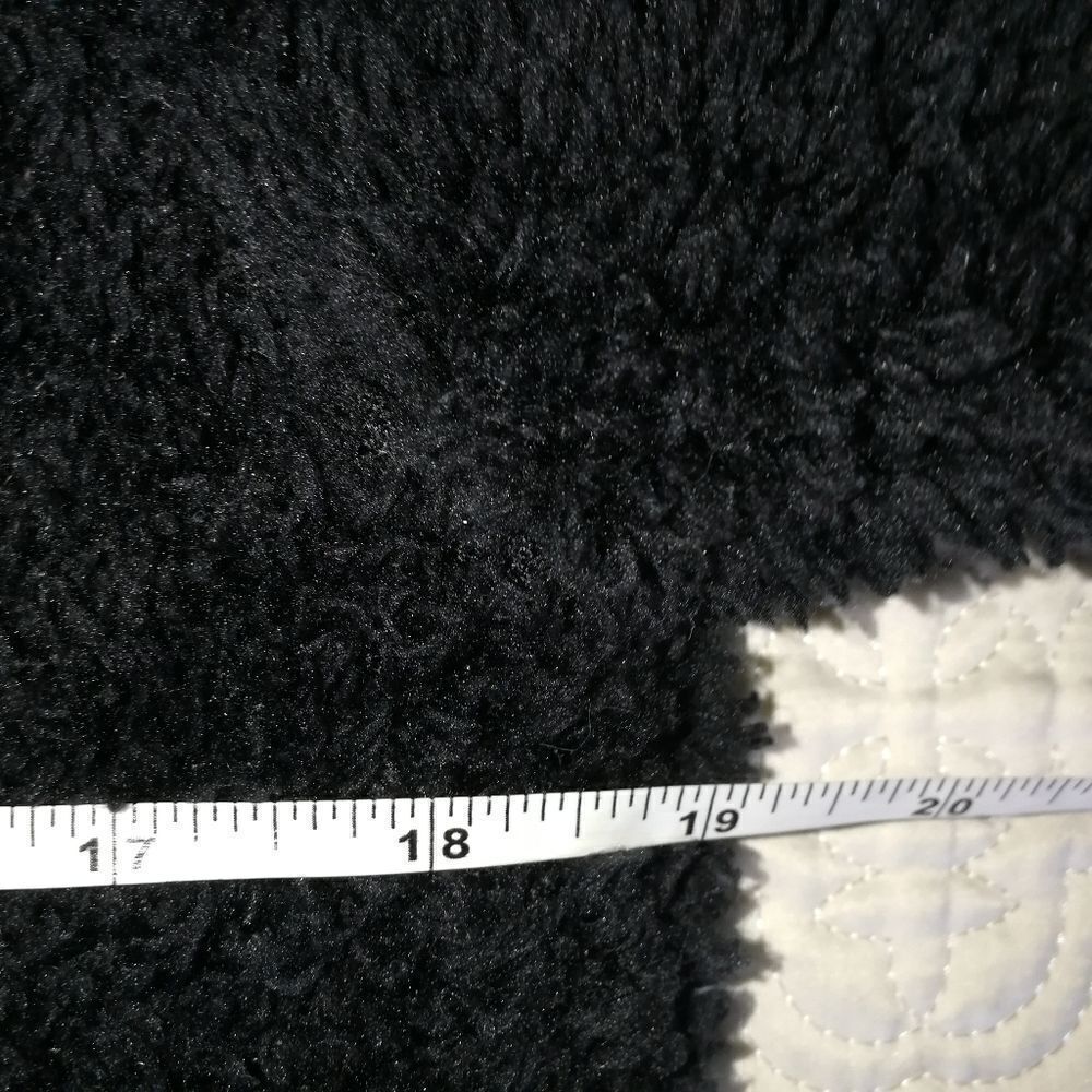 Vie EN ROSE Black Teddy Cosy Warm Cat Embroidery Half Zip Up Sweater Size Small - Picture 11 of 15